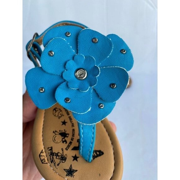 Muñequita Blue Leather Baby Sandals 4 - Picture 5 of 6